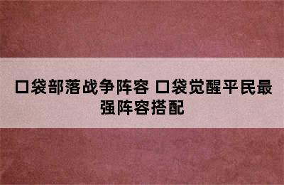 口袋部落战争阵容 口袋觉醒平民最强阵容搭配